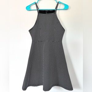 forever 21 Black and White Halter Dress polka dot fit and flare size s
